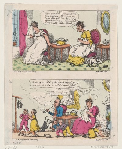 巧妙に苦しめる芸術、1808年、1808年。 作： Thomas Rowlandson