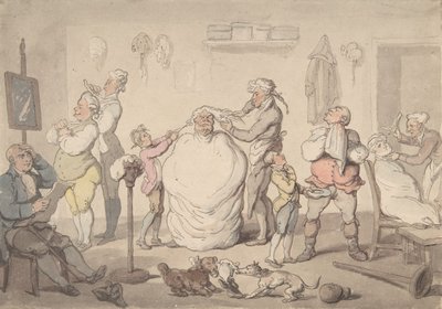 理髪店、1785-1805。 作： Thomas Rowlandson