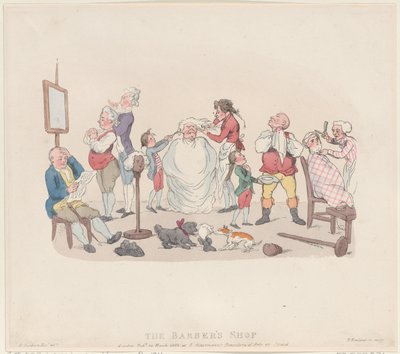 理髪店、1803 年 3 月 20 日、1803 年 3 月 20 日。 作： Thomas Rowlandson