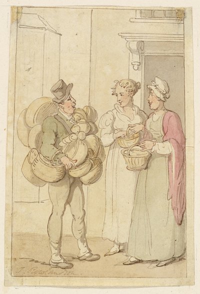 バスケット売り手 作： Thomas Rowlandson