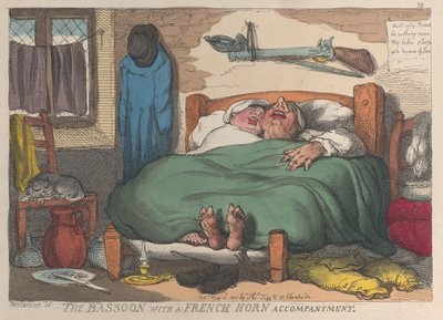 フレンチ ホルン伴奏のファゴット、1811 年 5 月 16 日、1811 年 5 月 16 日。 作： Thomas Rowlandson