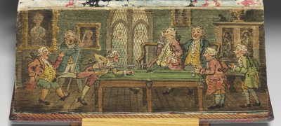 「共通の祈りの書」、「ビリヤードゲーム」の最先端の絵画の詳細、1772年 作： Thomas Rowlandson