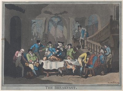 朝食、1789 年 2 月 1 日、1789 年 2 月 1 日。 作： Thomas Rowlandson