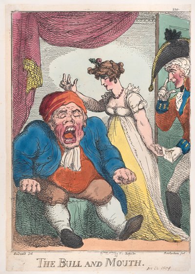 雄牛と口、1808-09。、1808-09。 作： Thomas Rowlandson