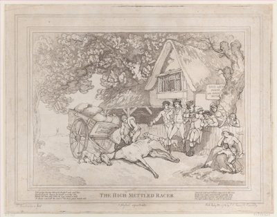 The Life of a Racehorse または The High-Mettled Racer のカート ホース、7 月 20 日...、1789 年 7 月 20 日 作： Thomas Rowlandson