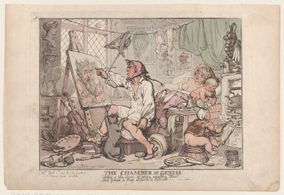 天才の部屋、1806 年 4 月 2 日、1806 年 4 月 2 日。 作： Thomas Rowlandson