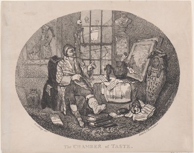 味の部屋、ca。 1785年頃。 1785年。 作： Thomas Rowlandson