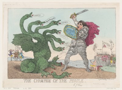 国民のチャンピオン、1784 年 3 月 11 日、1784 年 3 月 11 日。 作： Thomas Rowlandson