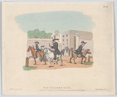 カレッジ ゲート、1803 年 5 月 1 日、1803 年 5 月 1 日。 作： Thomas Rowlandson