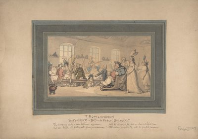 バースと公共の朝食の快適さ、1780-1827。 作： Thomas Rowlandson