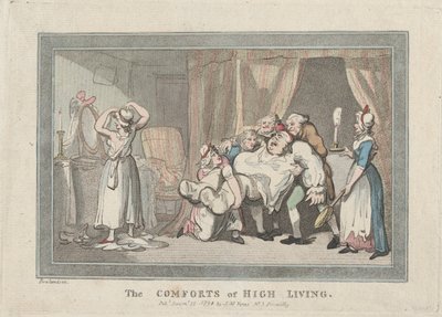 The Comforts of High Living、1794 年 12 月 16 日、1794 年 12 月 16 日。 作： Thomas Rowlandson