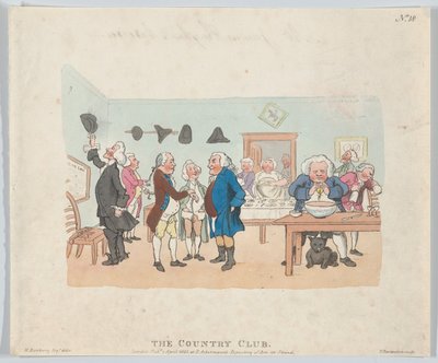 カントリー クラブ、1803 年 4 月 7 日、1803 年 4 月 7 日。 作： Thomas Rowlandson