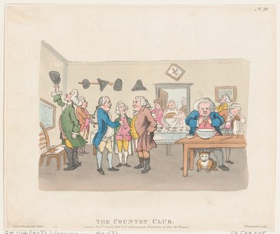 カントリー クラブ、1803 年 4 月 7 日、1803 年 4 月 7 日。 作： Thomas Rowlandson