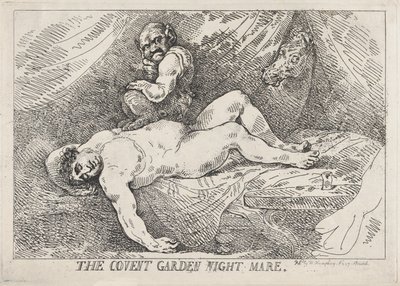 コヴェント ガーデンのナイトメア、1784 年 4 月 20 日、1784 年 4 月 20 日。 作： Thomas Rowlandson