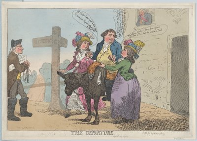 出発、1784 年 4 月 29 日、1784 年 4 月 29 日。 作： Thomas Rowlandson