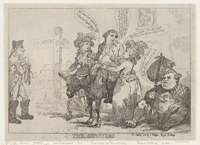出発、1784 年 4 月 29 日、1784 年 4 月 29 日。 作： Thomas Rowlandson
