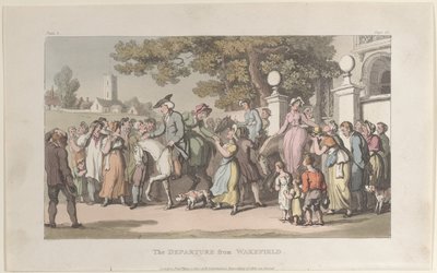 ウェイクフィールドからの出発、ウェイクフィールドの牧師から、1817 年 5 月 1 日。、1817 年 5 月 1 日。 作： Thomas Rowlandson
