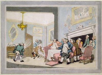 失望したエピキュア、パブ。ウィリアム・ホランド作、1790年（カラーエッチング） 作： Thomas Rowlandson