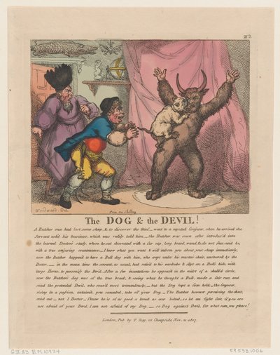 The Dog & The Devil, November 21, 1807.The Dog & The Devil, November 21, 1807.The Dog & The Devil, November 21, 1807. 作： Thomas Rowlandson
