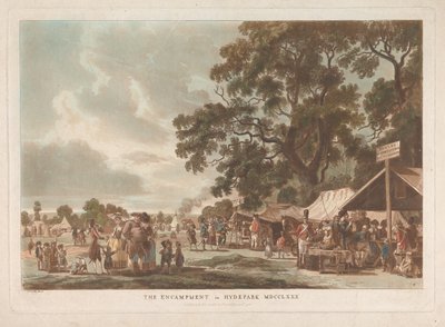 ハイド・パークでの野営 作： Thomas Rowlandson