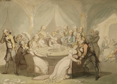 ゲームテーブル、 作： Thomas Rowlandson