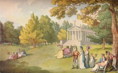 ストーハウスの庭、バックス、c1785 作： Thomas Rowlandson