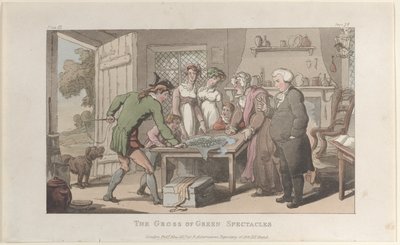 The Gross of Green Spectacles、The Vicar of Wakefield より、1817 年 5 月、1817 年 5 月。 作： Thomas Rowlandson