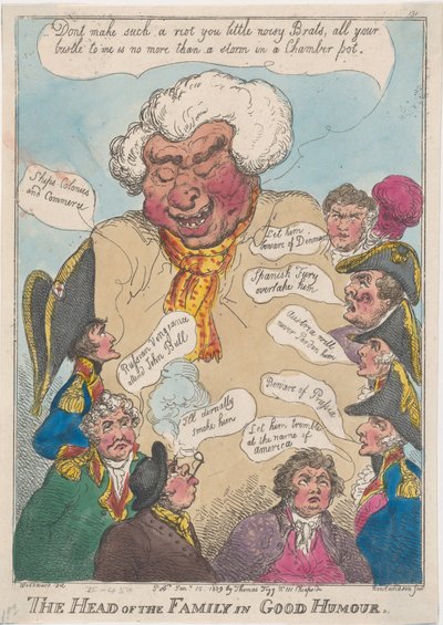 ユーモアのある家族の長、1809 年 1 月 15 日、1809 年 1 月 15 日。 作： Thomas Rowlandson