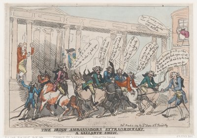 アイルランド大使臨時、ギャランテ ショー、1789 年 3 月 7 日、1789 年 3 月 7 日。 作： Thomas Rowlandson