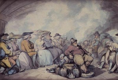 The Irish Steam Packet」（鉛筆、ペン＆ブラウンインク、水彩、紙 作： Thomas Rowlandson