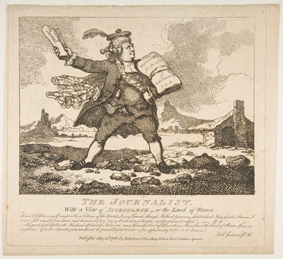 ジャーナリスト、オーキンレックまたはストーンズランドの美しい絵のような景色...、1786年5月15日。 作： Thomas Rowlandson