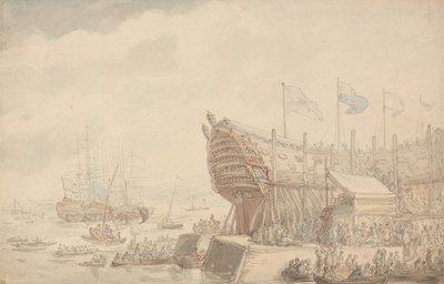 HMSハイバーニア1804の発売 作： Thomas Rowlandson