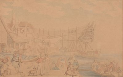 船の進水式 作： Thomas Rowlandson