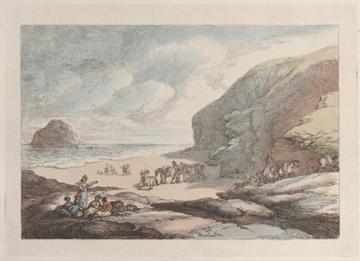 ライオン・ロック、コーンウォール 作： Thomas Rowlandson