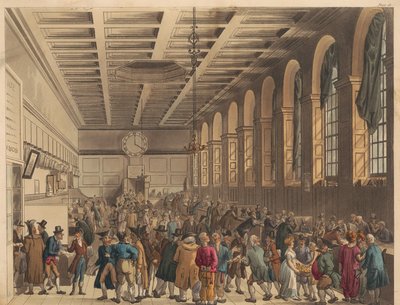 カスタム・ハウスのロング・ルーム 作： Thomas Rowlandson