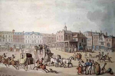 ザ・マーケット・プレイス、キングストン・ユポン・テムズ 作： Thomas Rowlandson