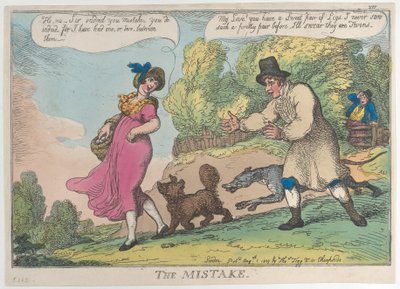 間違い、1809 年 8 月 1 日、1809 年 8 月 1 日。 作： Thomas Rowlandson