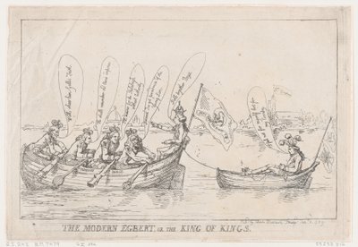 現代のエグバート、または王の王、1789 年 1 月 8 日、1789 年 1 月 8 日。 作： Thomas Rowlandson
