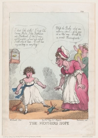 母の希望、1808 年 5 月 21 日、1808 年 5 月 21 日。 作： Thomas Rowlandson