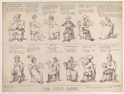 新聞、1808 年 10 月 1 日、1808 年 10 月 1 日。 作： Thomas Rowlandson