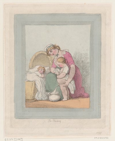 保育園、1799年、1799年。 作： Thomas Rowlandson
