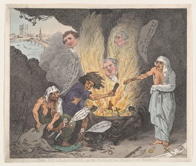 アケロンの穴またはイングランドの疫病の誕生、1784 年 1 月 28 日、1784 年 1 月 28 日。 作： Thomas Rowlandson
