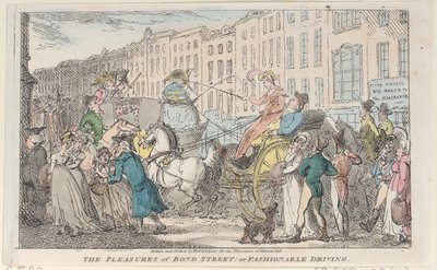 ボンド ストリートの楽しみ: またはファッショナブルな運転、1807., 1807. 作： Thomas Rowlandson