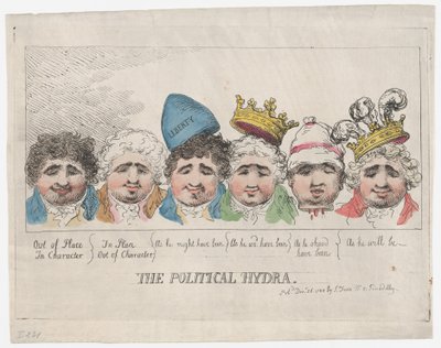 政治的ハイドラ、1788 年 12 月 26 日、1788 年 12 月 26 日。 作： Thomas Rowlandson