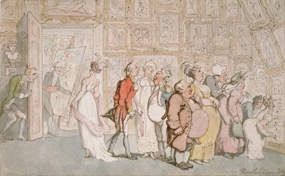 肖像画家の控室、1809年 作： Thomas Rowlandson