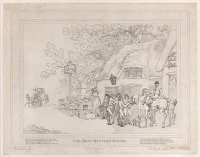 The Post Horse from The Life of a Racehorse, or The High-Mettled Racer, July 20..., July 20, 1789 作： Thomas Rowlandson