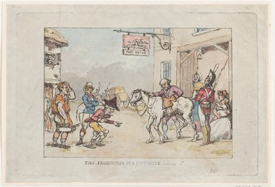 郵便局の制作、1808年、1808年。 作： Thomas Rowlandson