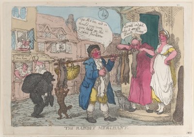 うさぎの商人」、1810年。 作： Thomas Rowlandson