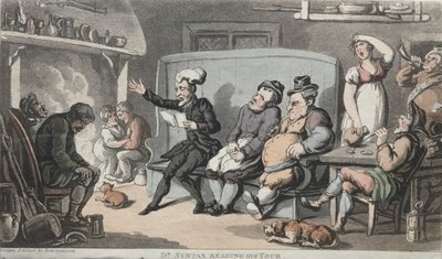 彼のツアーを読むシンタックス博士。 作： Thomas Rowlandson