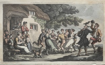 牧師シンタックス農村スポーツ牧師、1813年。 作： Thomas Rowlandson